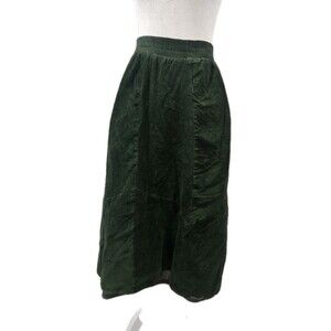 Vintage 80's Pia Rucci Leather A Line Skirt Green Womens Size Large